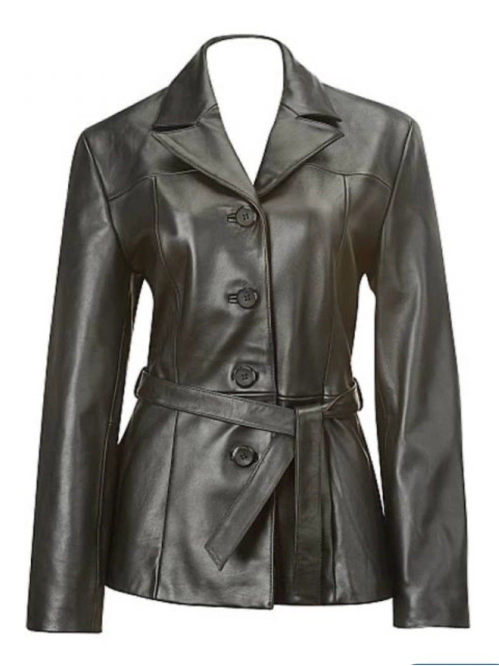 Wilsons Leather Women's Black Belted Faux Leather Jacket